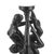 Plastic 1970s Sculptural Black Figural Table Lamp With Frosted White Globe For Sale - Image 7 of 11