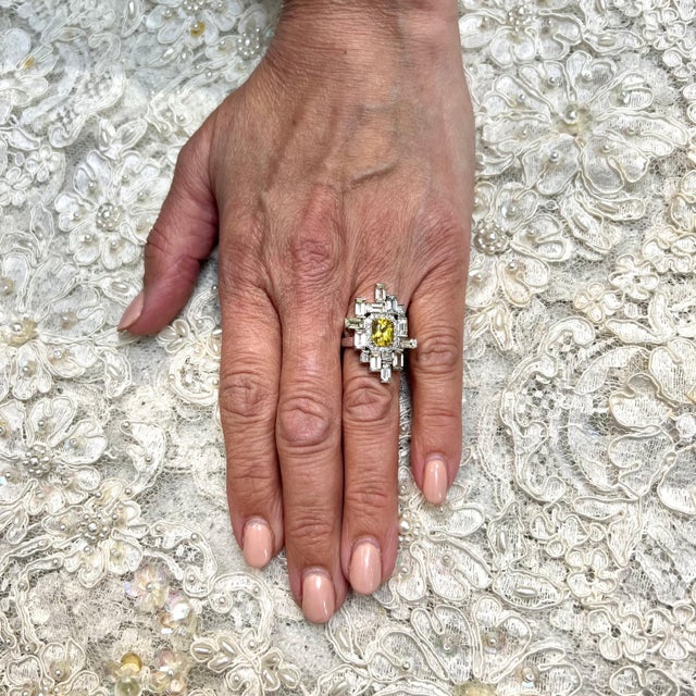 Natural Sapphire Diamond Ring 6.75 14k W Gold 13.3 TCW Certified For Sale - Image 15 of 18