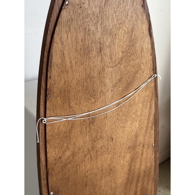 Vintage Oval Oak Mirror with Beveled Glass, 1980s For Sale - Image 16 of 18