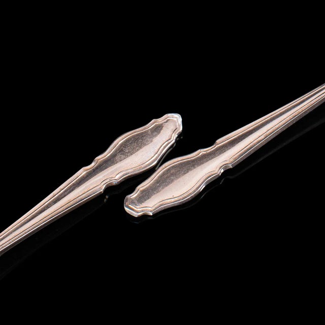 1935 Vintage Art Deco Silver English Cake Forks - Set of 12 For Sale - Image 9 of 13