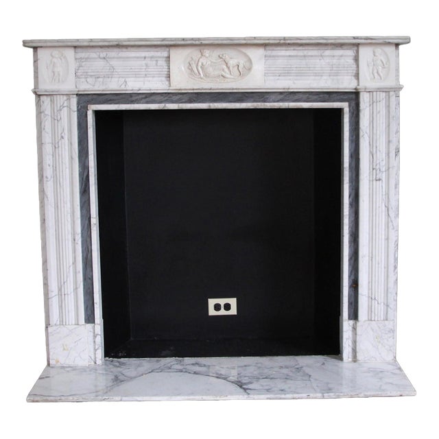 Waldorf Astoria English Regency White Marble Mantel For Sale