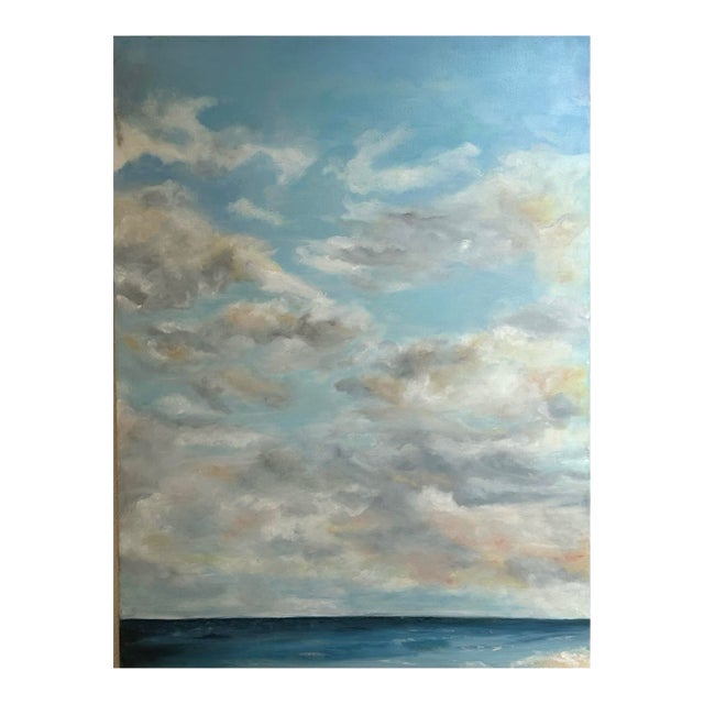 Elizabeth Berry Oil Painting of Clouds & Ocean For Sale