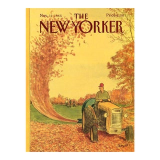 1985 Original New Yorker Magazine Cover by Charles Saxon, November 11, Golfing For Sale