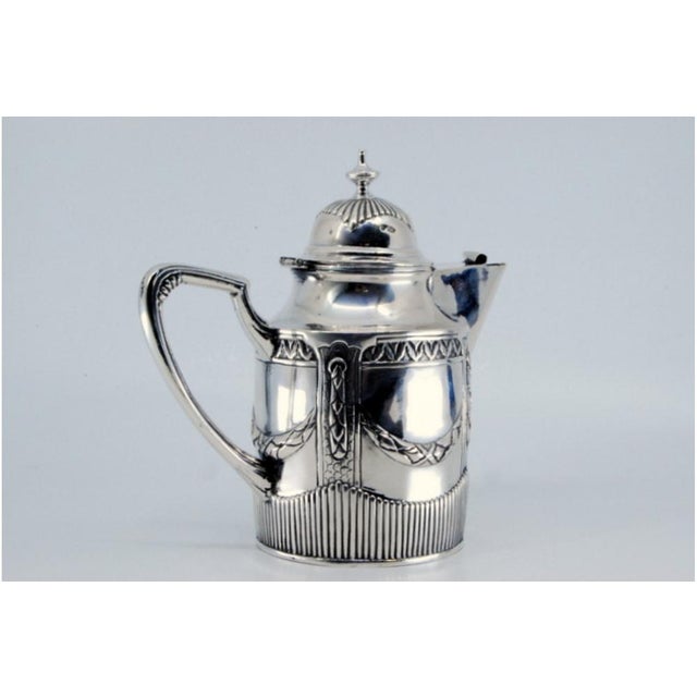Fluted Silver Teapot with Scrolls and Garlands For Sale - Image 11 of 11