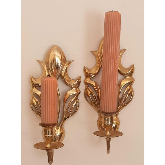 Vintage Williams Brass Candle Sconces a Pair Chairish