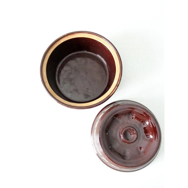 Vintage Brown Stoneware Covered Dish For Sale - Image 12 of 13