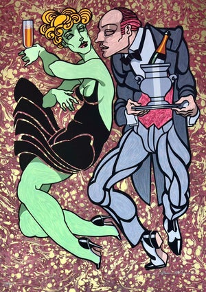 Juarez Machado Signed Limited Edition Serigraph – Midnight Toast