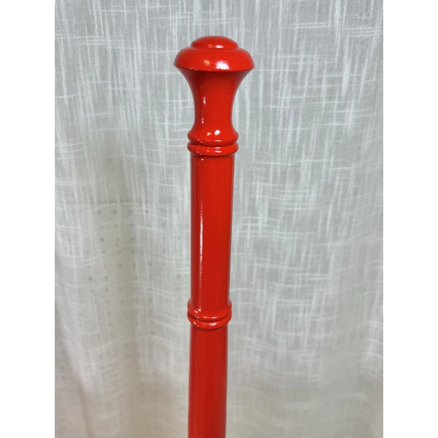Red Vintage Bali Hai Faux Bamboo Cane Twin Headboard by Henry Link- Newly Painted Flirt Red by Behr For Sale - Image 8 of 11