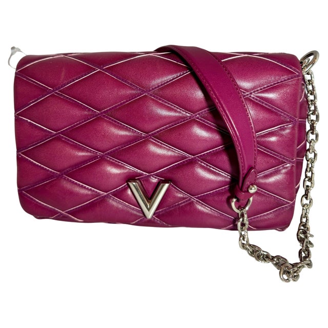 Louis Vuitton Lambskin Malletage GO-14 MM Bordeaux, Excellent Condition Like New For Sale - Image 15 of 18