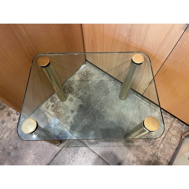 Mid-Century Modern Vintage Pace Collection Brass and Glass Side Table For Sale - Image 3 of 10