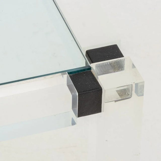 Mid-Century Modern Mid-Century Modern Glass & Lucite Coffee Table For Sale - Image 3 of 5