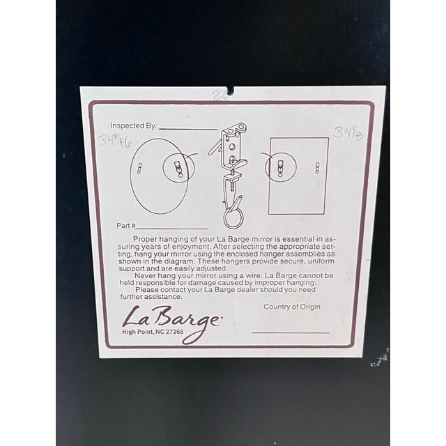 Vintage La Barge Gilt Beveled Wall Mirror 45.50” H X 27.50” W For Sale - Image 10 of 10