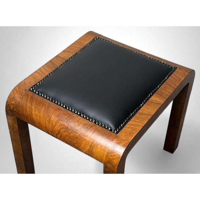 Mid 20th Century Art Deco Austrian Walnut Burl Stool For Sale - Image 9 of 18