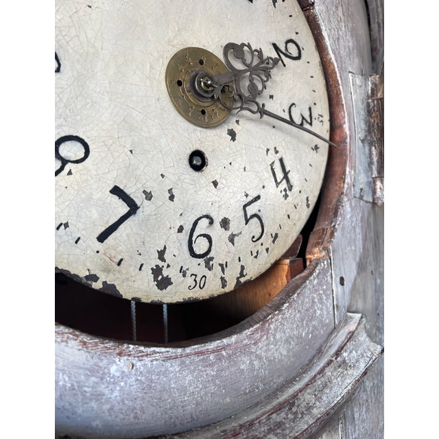 Wood 18th Century Swedish Rococo Clock For Sale - Image 7 of 11