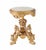 Pair elegant Italian gilt side tables in the rococo style Feature round marble tops which are smooth and chip free They...