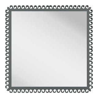 Fleur Home Carnival Gras Square Mirror in Gunmetal, 32.5x32.5 For Sale