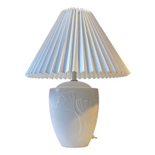 Art Deco Revival White Ceramic Table Lamp from Søholm, 1980s For Sale