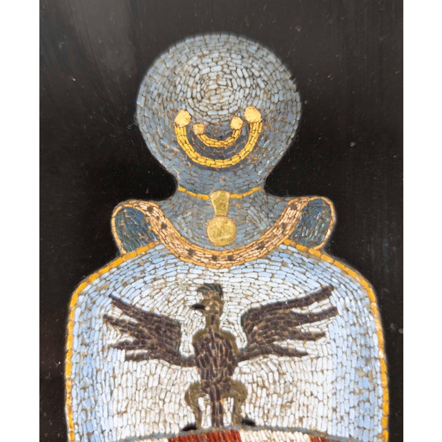 Black 19th Century Italian Micro Mosaic Magliara Family Coat of Arms Crest For Sale - Image 8 of 13