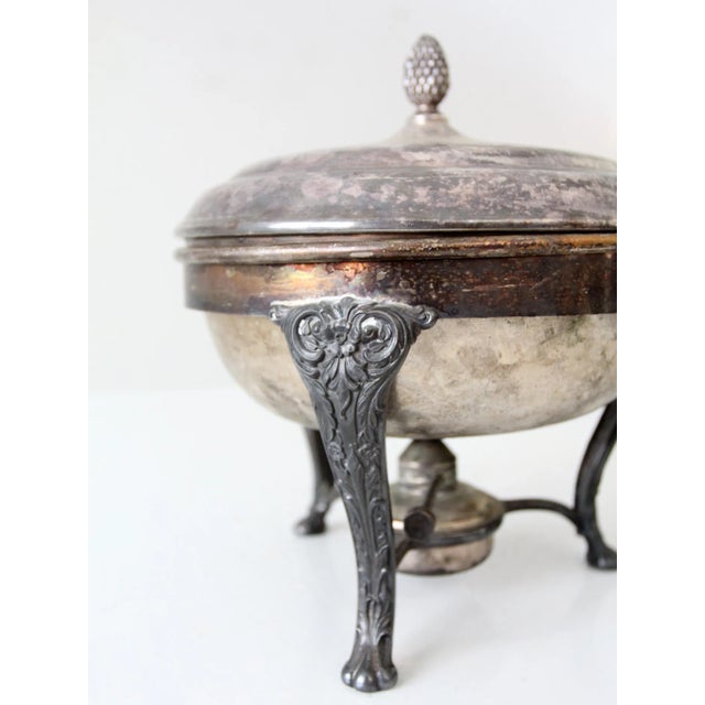 Antique Silver Plate Chafing Dish For Sale - Image 11 of 11