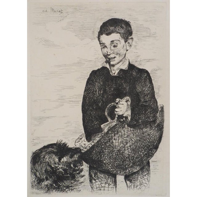 Edouard Manet, The Child with the Dog, Original Etching, 1860 For Sale - Image 7 of 7
