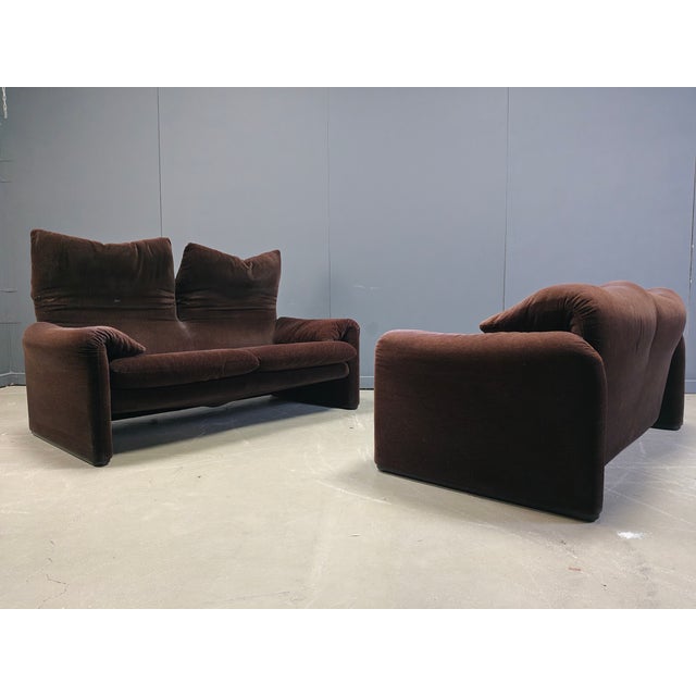 1970s Vintage Maralunga Sofa Set by Vico Magistretti for Cassina, 1973, Set of 3 For Sale - Image 5 of 18