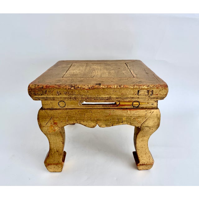 Wood Vintage Gold Lacquered Japanese Buddhist Altar Tabletop Offering Stand For Sale - Image 7 of 9