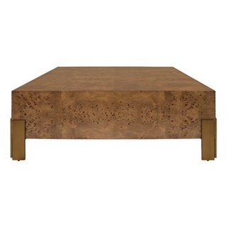 Matthew Izzo Home Enid Dark Burlwood 48" Square Coffee Table For Sale