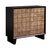 This Two Door Cabinet Is Crafted From Mindi Wood With A Sleek Black Finish. The Cabinet Fronts Feature A Grid Pattern,...