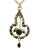 14K Rose Gold Black Onyx Mourning Pendant. This unique piece features 23 black onyx stones of various shapes, elegantly...