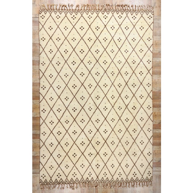 Vintage Moroccan Beni Ourain Rug - 11'09 X 18'01 For Sale - Image 9 of 9