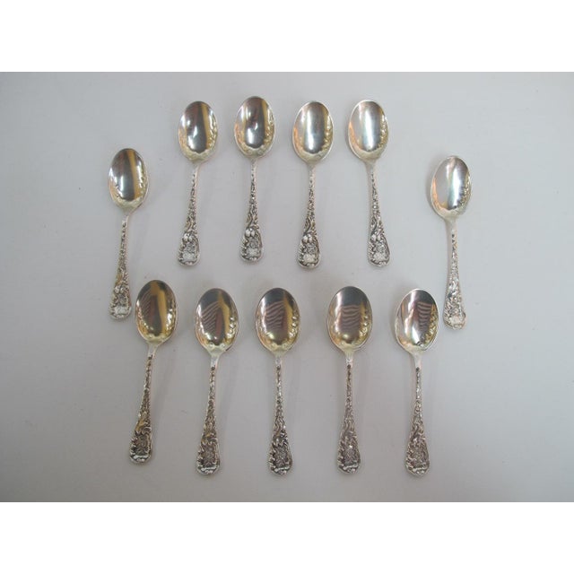 Bailey Binks & Biddle Sterling Silver Fine Floral Etched Louvre Spoon