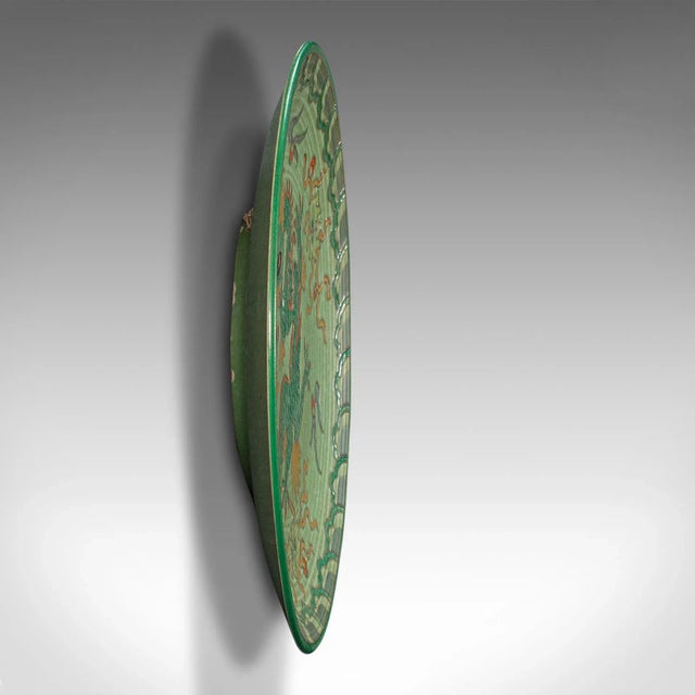 Vintage 1940s English Ceramic Decorative Fruit Dish Hanging Charger Plate For Sale - Image 4 of 11