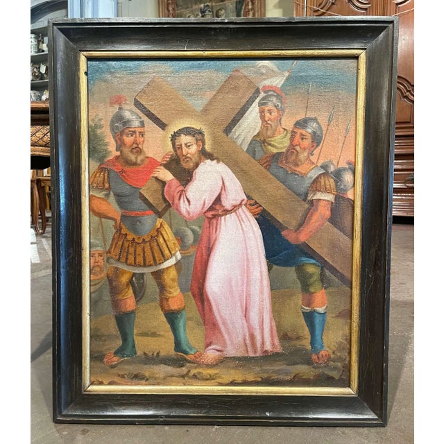 Late 18th Century 18th Century French Oil on Canvas Painting " the Fifth Station of the Cross" For Sale - Image 5 of 9