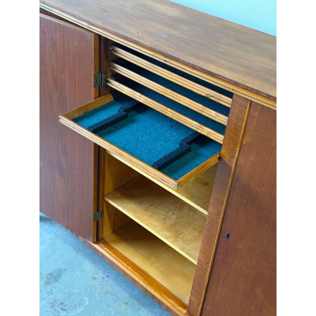 Brown Vintage Danish Teak Sideboard - Mid Century Modern Cabinet Storage 1960s For Sale - Image 8 of 10