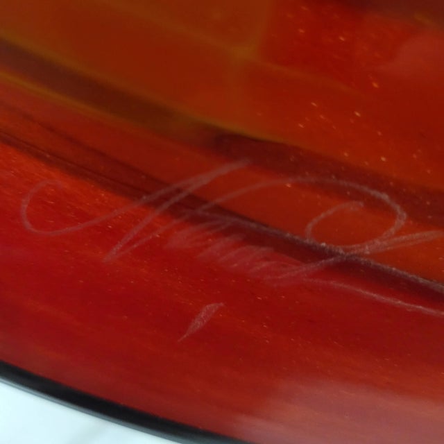 Contemporary Late 20th Century Ioan Nemtoi Large Art Glass Plate For Sale - Image 3 of 3