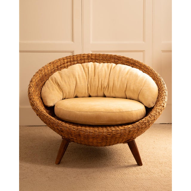 Rattan Round Chair, 1970s For Sale - Image 4 of 10