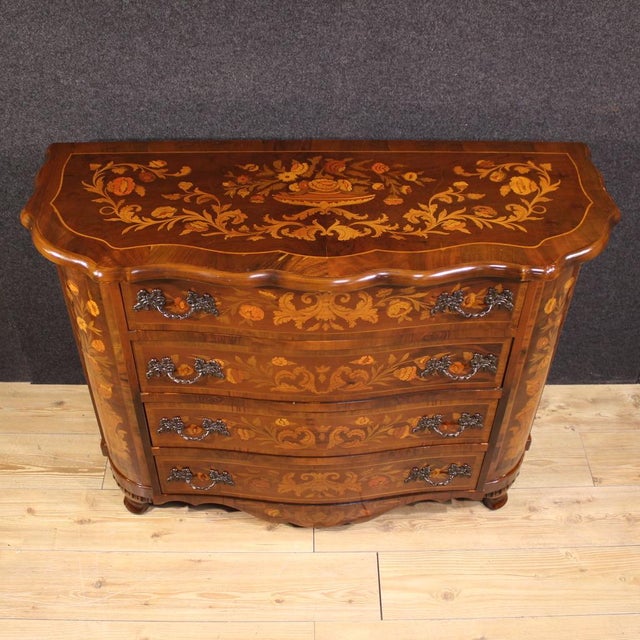 Brown Vintage Dutch Inlaid Commode, 1970 For Sale - Image 8 of 13