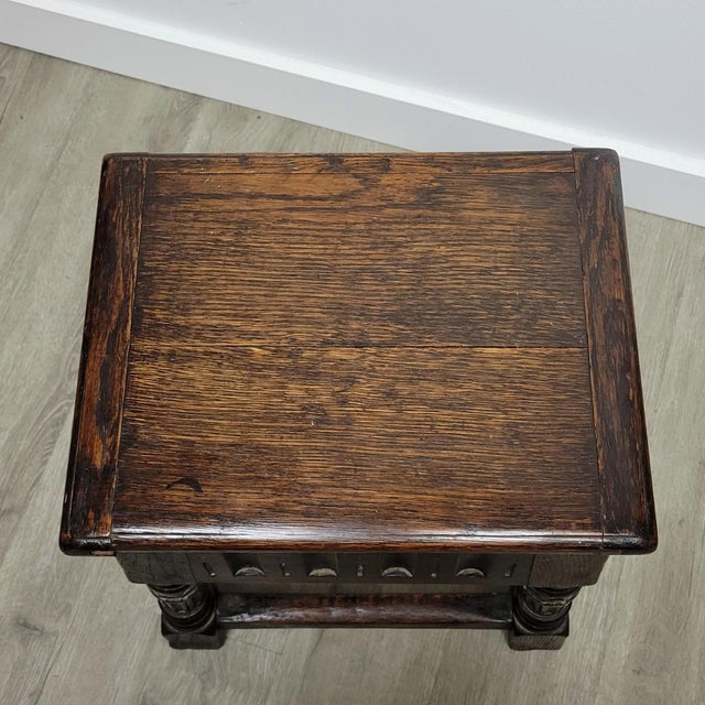 English Oak Joint Stool in 17th-Century Gothic Style, Late 19th C For Sale In Raleigh - Image 6 of 9