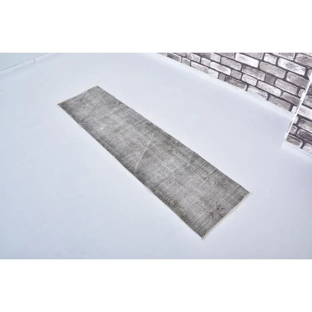 Textile Narrow Hand-Knotted Oushak Runner For Sale - Image 7 of 11