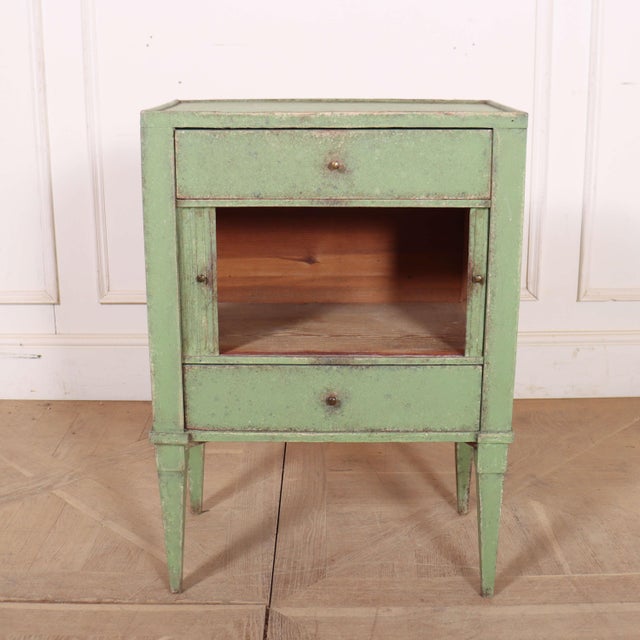 Wood Swedish Painted Bedside Cabinet, 1890s For Sale - Image 7 of 9