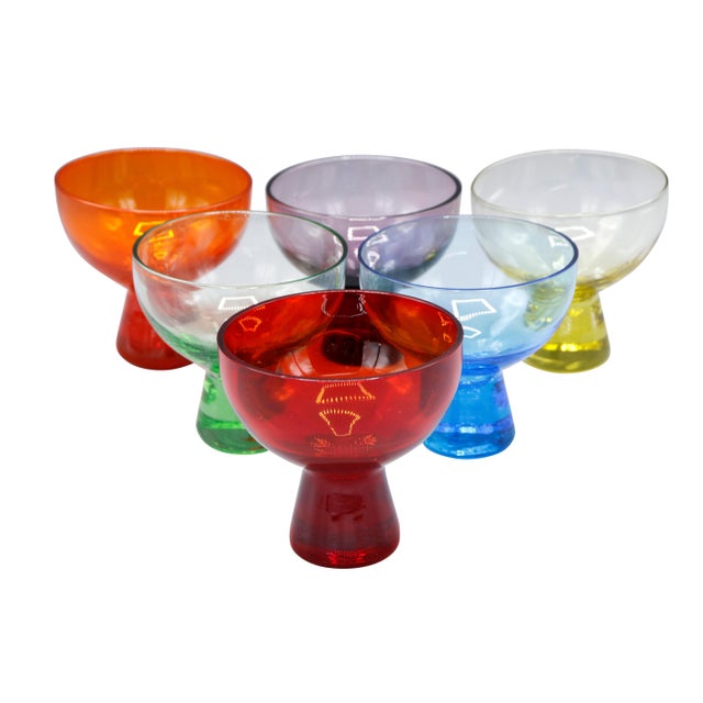vintage coloured shot glasses
