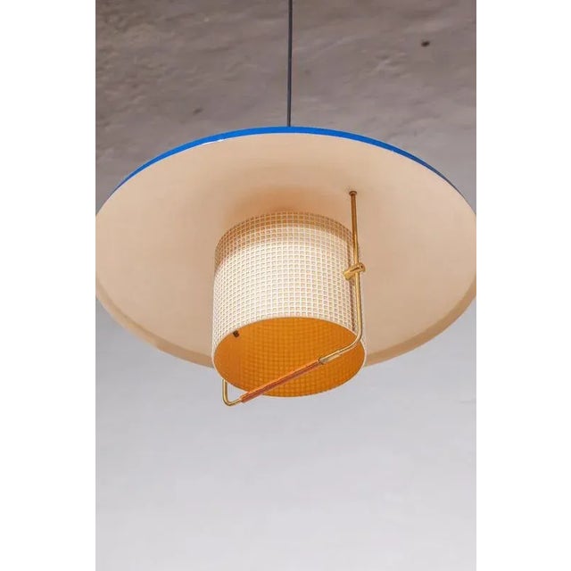 Metal Blue Counterweight Pendant Light by Gaetano Sciolari for Stilnovo, 1950s For Sale - Image 7 of 11
