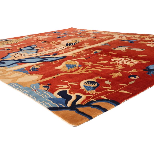 79454 Vintage Chinese Pictorial Rug, 09'11 x 07'11. The Imperial Phoenix Garden: A Vintage Chinese Pictorial Masterpiece...