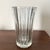 Esquisite crystal vase made in France that has a scalloped top, ribbed sides that create a nice sparkle and irredescence...