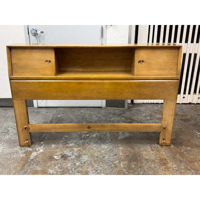 Design Plus Gallery presents a Full Size Bookcase Headboard from Heywood Wakefield. This vintage piece showcases the...