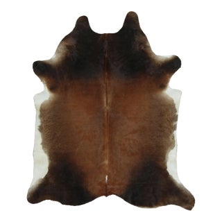 Rug & Kilim’s Contemporary Cowhide Rug in Ombre Brown & Black Tones For Sale