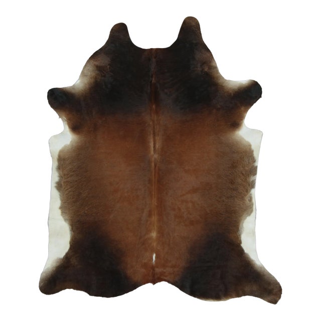 Rug & Kilim’s Contemporary Cowhide Rug in Ombre Brown & Black Tones For Sale