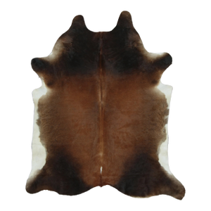 Rug & Kilim’s Contemporary Cowhide Rug in Ombre Brown & Black Tones