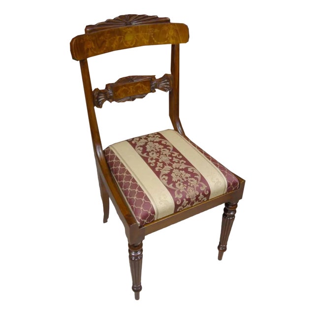 English Regency Dining Chairs with Walnut Inlay, Set of 12 For Sale