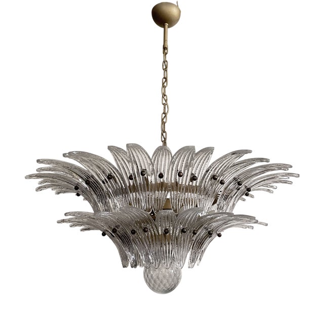 Murano Chandelier in Transparent Glass, 1990s For Sale